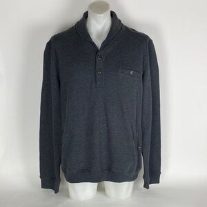 NWT Ted Baker LS HALF PLACKET SWEATSHIRT MENS SIZE 7 Charcoal